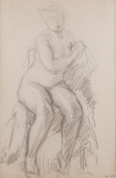 null William MALHERBE (1884-1951)
Nu
Crayon, monogrammé en bas à droite
44 x 29 cm
Nu
Crayon,...